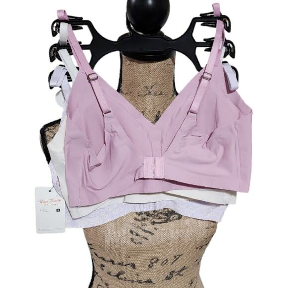 Lucky brand 3Pk Floral Laser Cut active Sports Lounge Bras Bralettes XL Med new - Picture 3 of 7